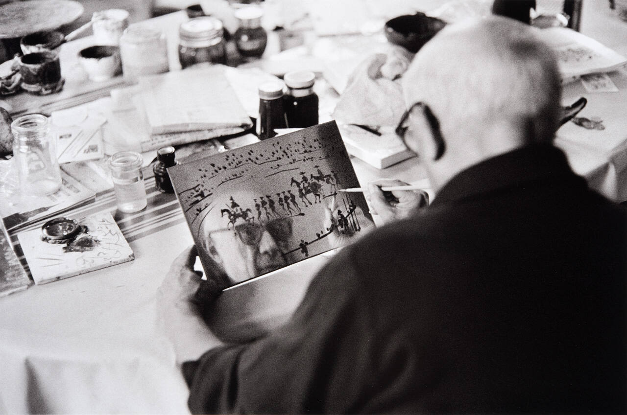 Picasso painting aquatint copper plates of the entire pageant of a Spanish bullfight. He made twenty seven in three hours.