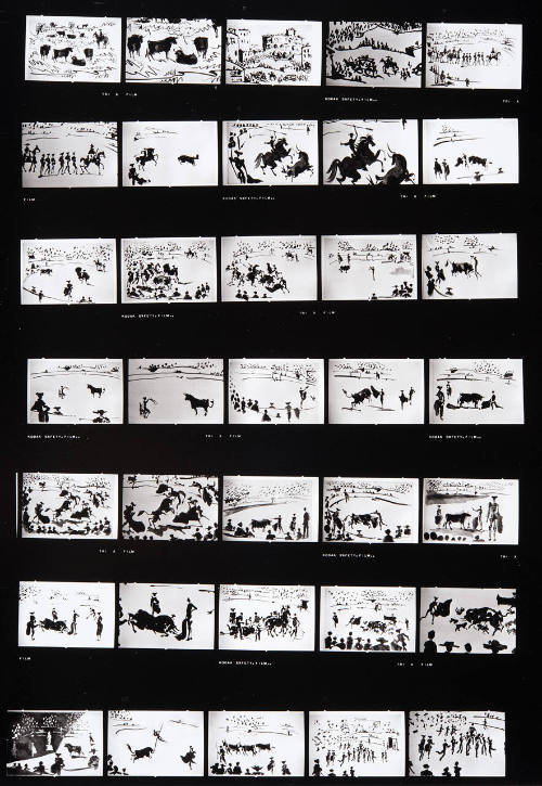 The entire Spanish bullfight series, contact sheet of film itself
