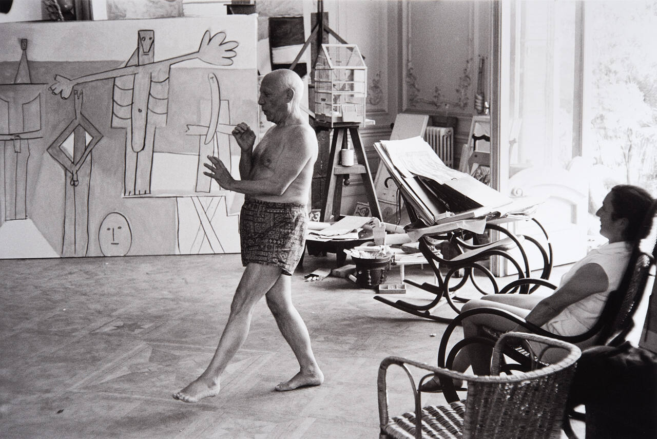 Picasso playing the reed pipes of an imaginary Pan