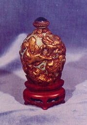 Snuff bottle with stopper and stand