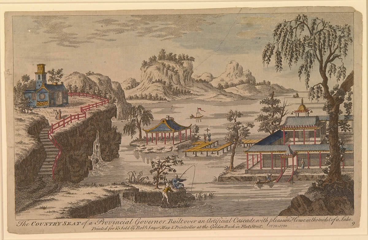 The Country Seat of a Provincial Governor, Built over an Artificial Cascade with Pleasure House in the Midst of a Lake