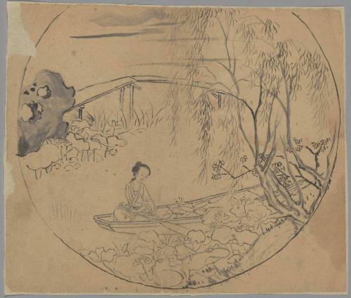 Lady in a Boat among Lilies