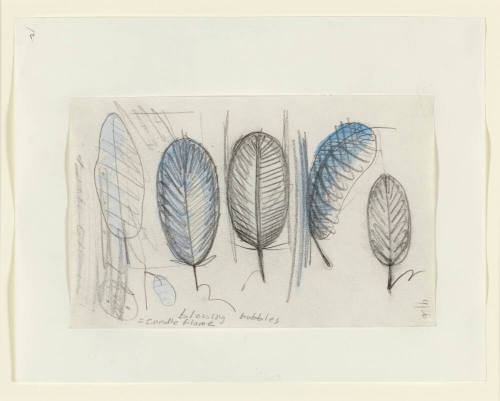 Notebook Page: Study for a Sculpture in the Form of a Feather--"Candle Flame"