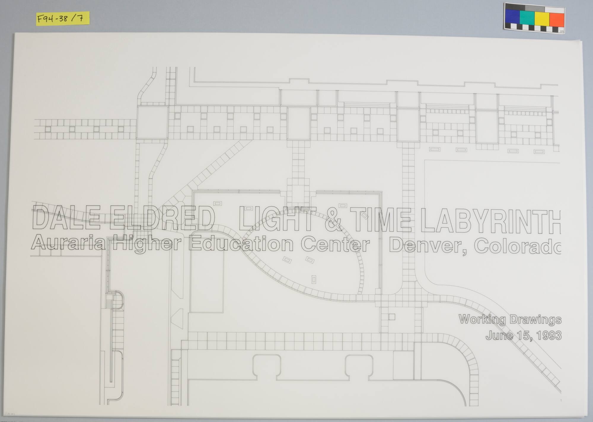 Preliminary Working Drawing, Project: "Light + Time Labyrinth," Auraria Higher Education Center, Denver, Colorado