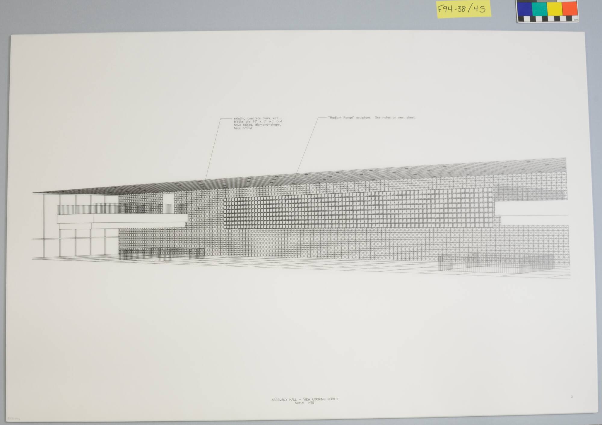 Proposal Drawing, Project: "Radiant Range," Assembly Hall Gallery, Tulsa Convention Center, Tulsa, Oklahoma