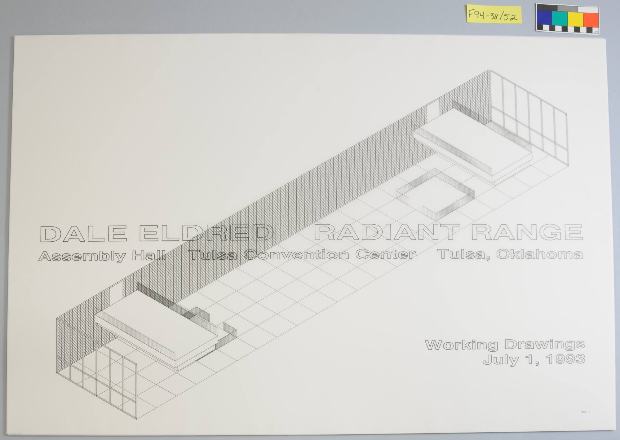 Proposal Drawing, Project: "Radiant Range," Assembly Hall Gallery, Tulsa Convention Center, Tulsa, Oklahoma