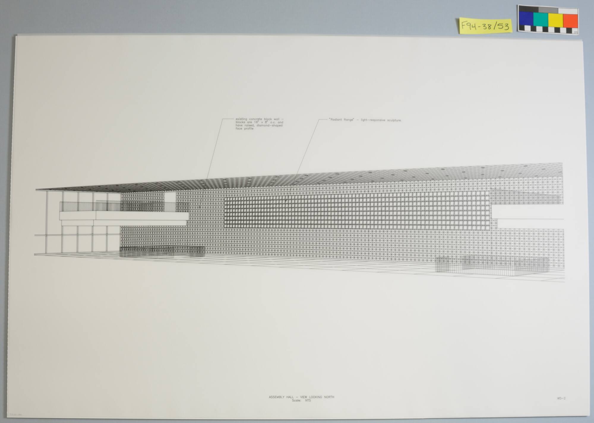 Working Drawing, Project: "Radiant Range," Assembly Hall Gallery, Tulsa Convention Center, Tulsa, Oklahoma