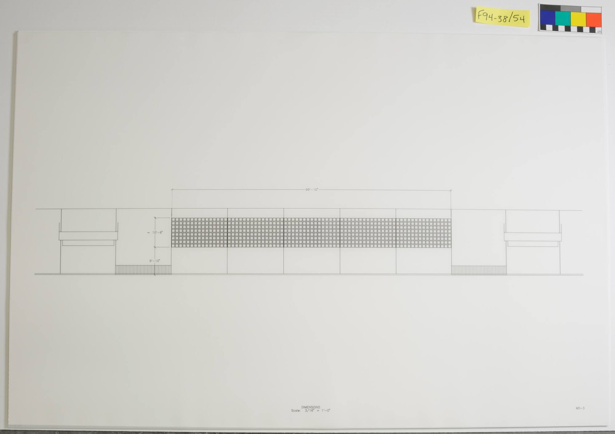 Working Drawing, Project: "Radiant Range," Assembly Hall Gallery, Tulsa Convention Center, Tulsa, Oklahoma