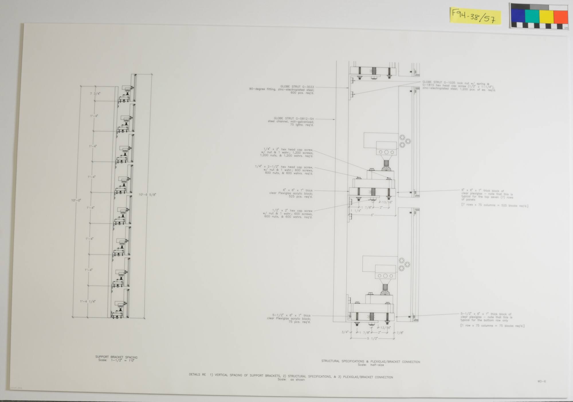 Working Drawing, Project: "Radiant Range," Assembly Hall Gallery, Tulsa Convention Center, Tulsa, Oklahoma