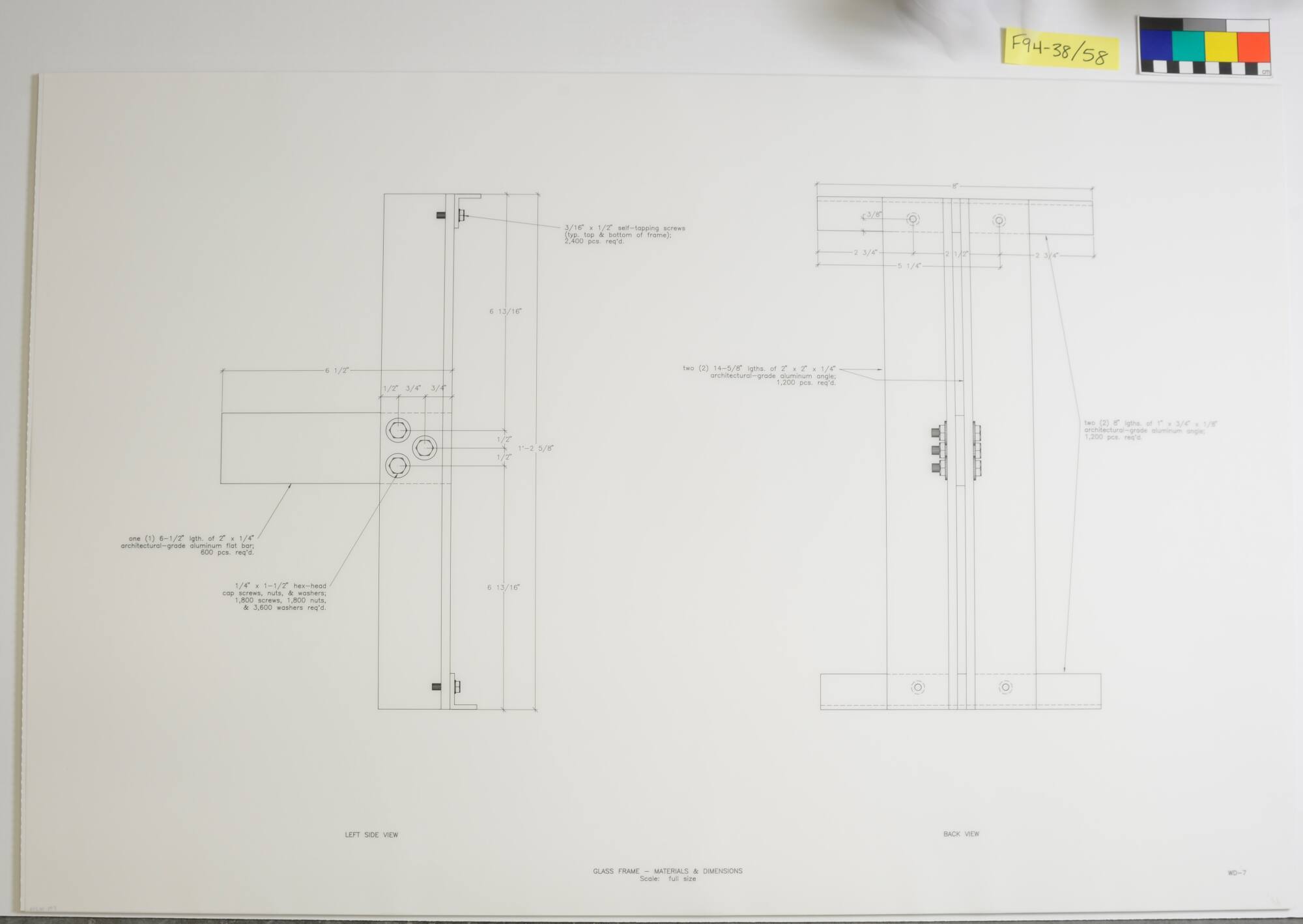 Working Drawing, Project: "Radiant Range," Assembly Hall Gallery, Tulsa Convention Center, Tulsa, Oklahoma