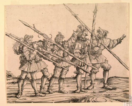 Five Bear Hunters on Foot