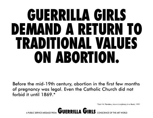 Guerrilla Girls Demand a Return to Traditional Values on Abortion