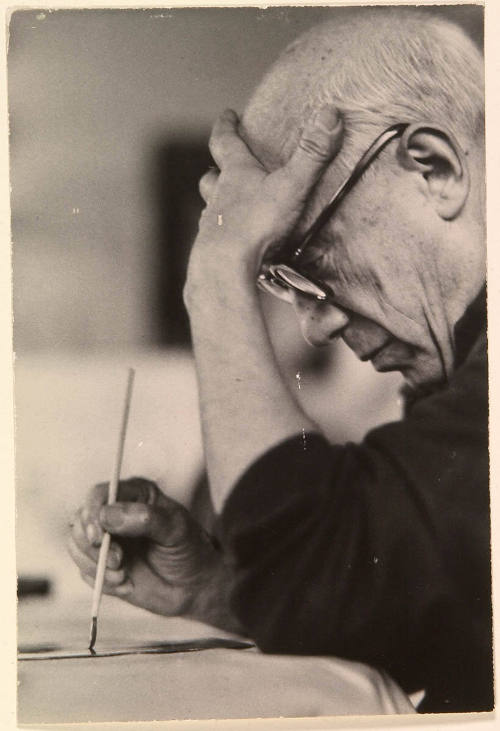 Close Up of Picasso Painting the Bullfight at Arles