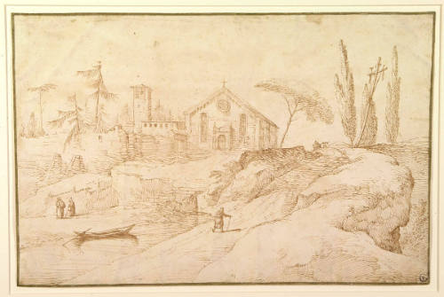 Landscape with Church and Figures