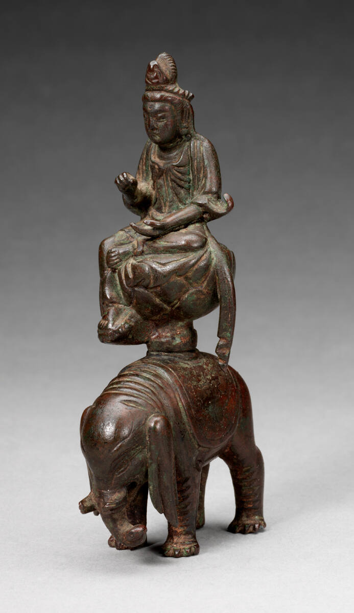 The Bodhisattva P'u-hsien (Samantabhadra) Riding on an Elephant