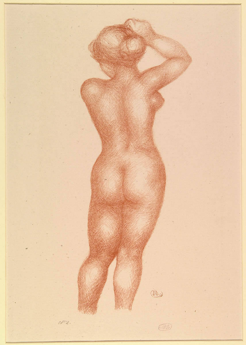 Femme Nue de Dos, bras droit releve au dessus