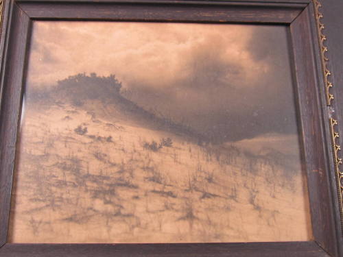 Sand dunes in storm