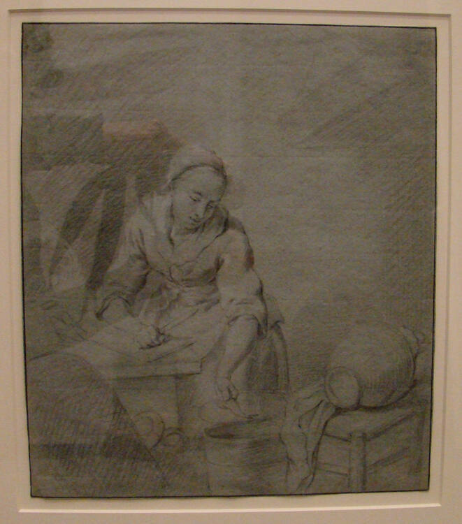 Interior, with Woman Dressing Fish