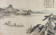 Shen Zhou "Scholar and Crane Returning Home" overall 