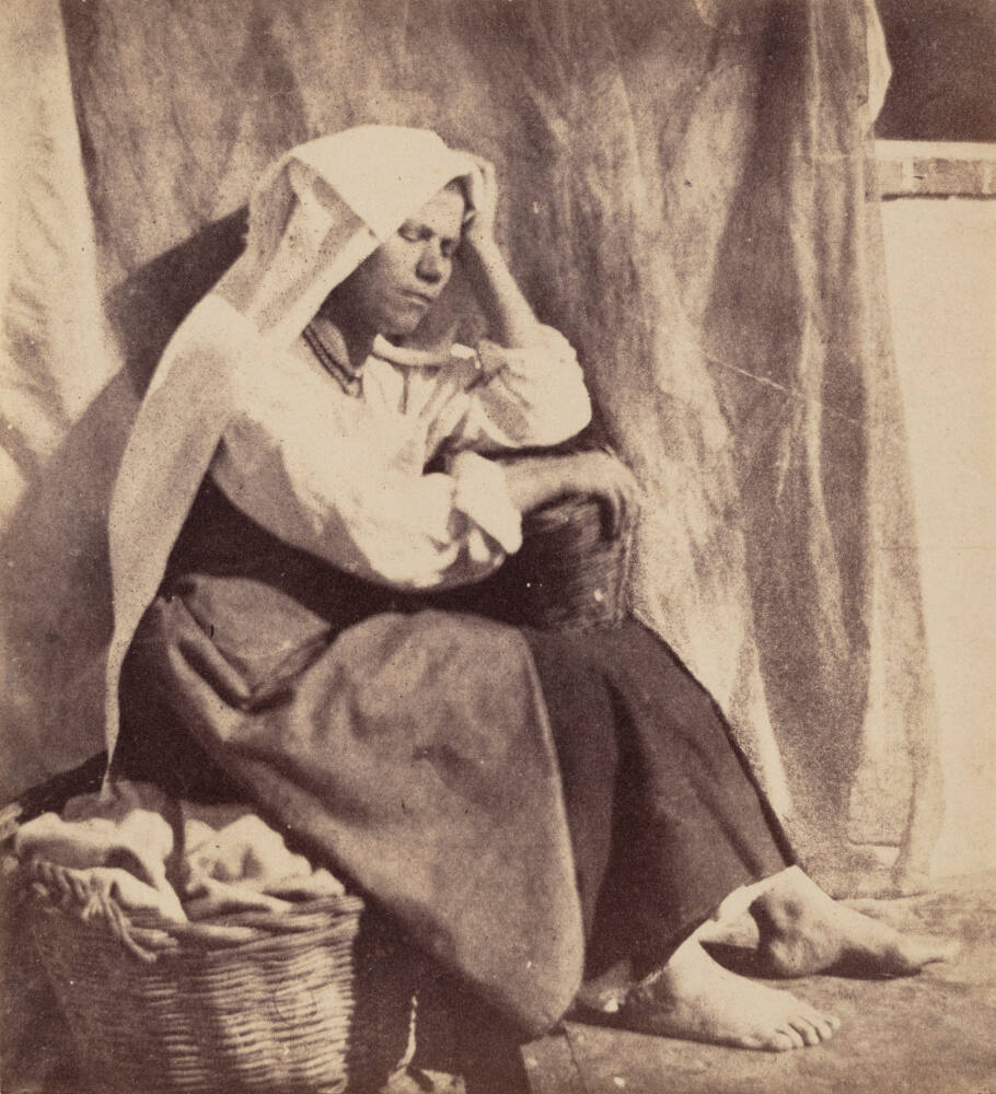 Study of a woman with basket of clothes