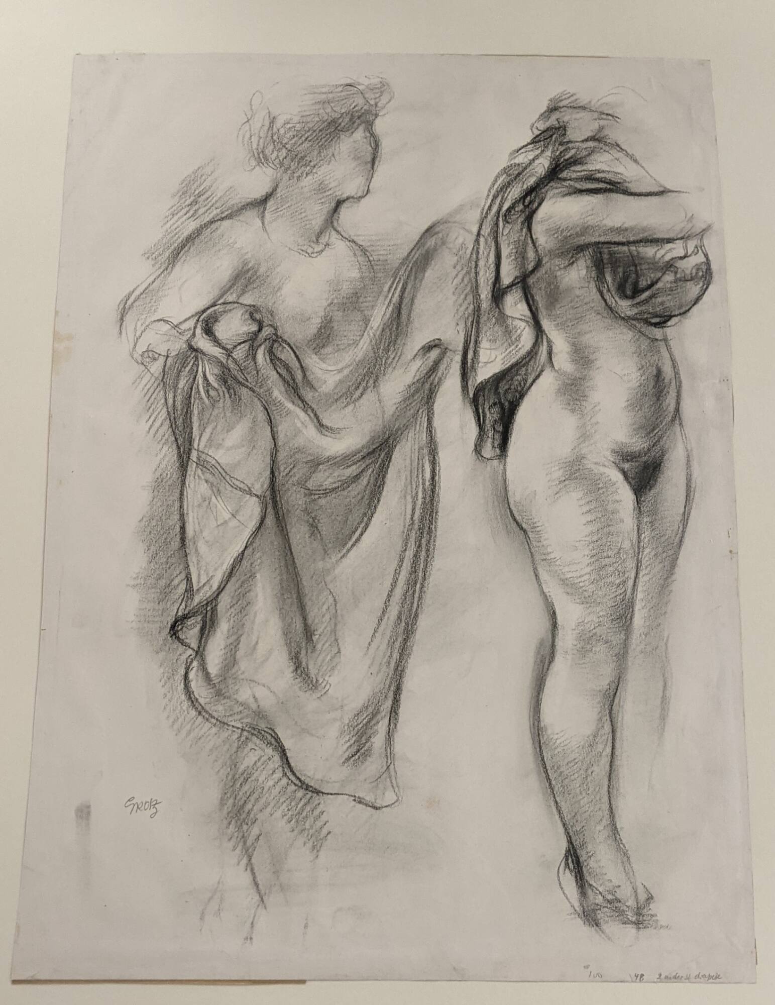 Two Nudes and Drapery