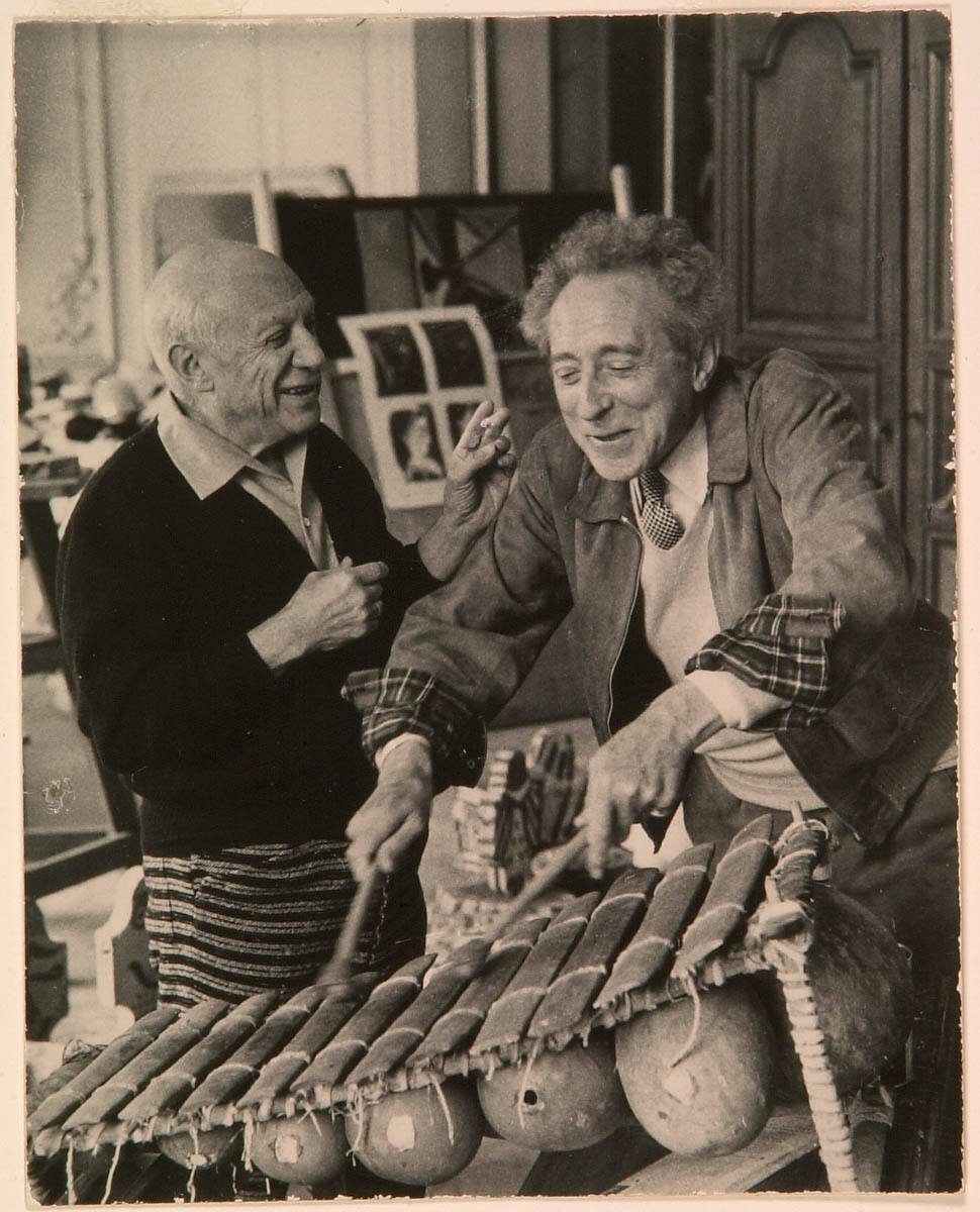 Picasso Gives Cocteau a 'Lesson' on an African Marimba