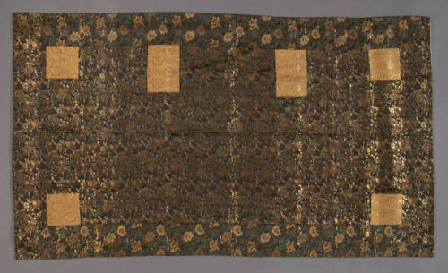 Seven column kesa with hana karakusa (Chinese flower vine) design; lining with floral pattern