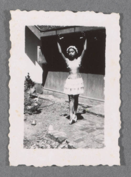 Ballerina in backyard