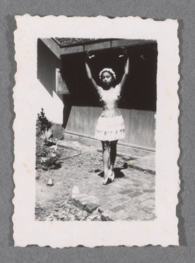 Ballerina in backyard
