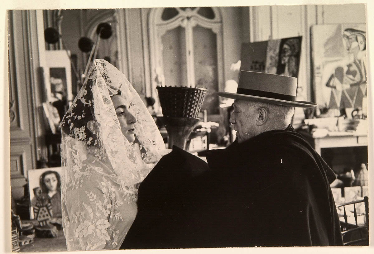 Picasso in Spanish Cloak and Hat, Jacqueline in a Mantilla from Seville