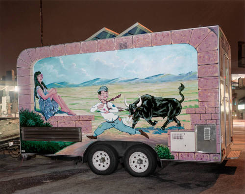 Cantinflas painting on El Chato Taco Truck. Miracle Mile, Los Angeles, California