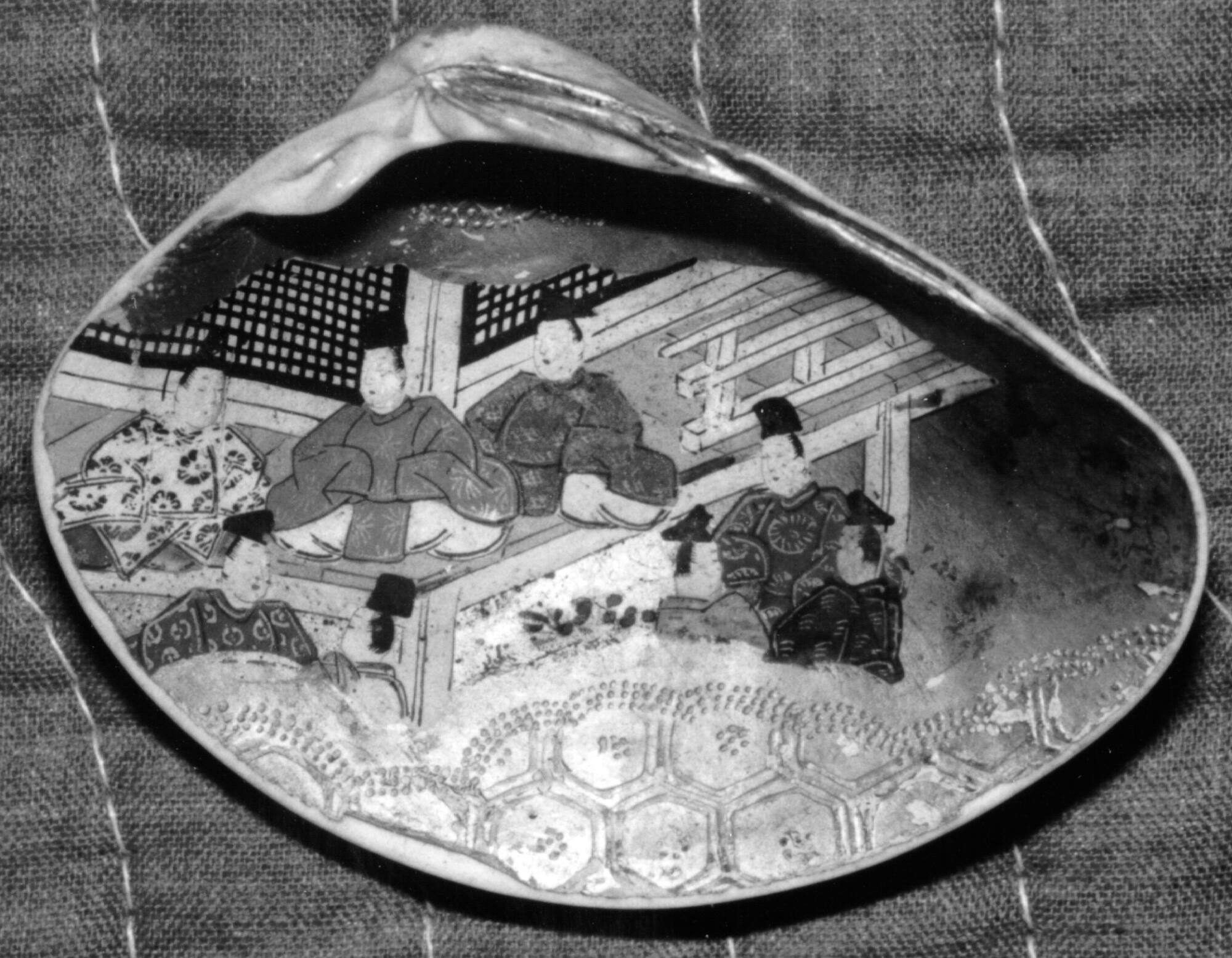 Clam Shells Decorated with Scenes of a Tale