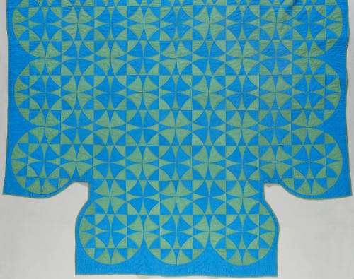 Blue and Green Patchwork Quilt