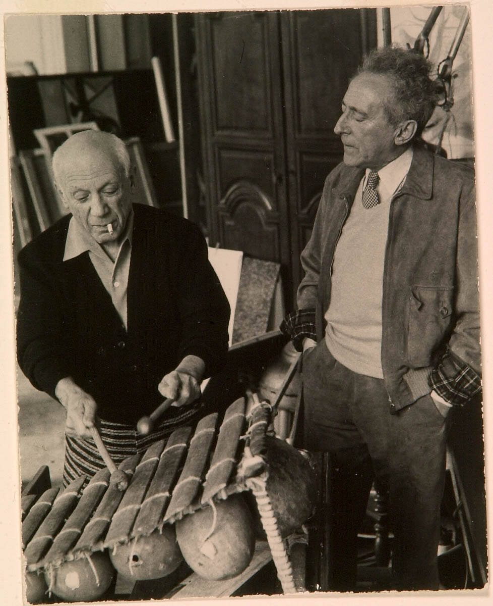 Picasso Gives Cocteau a 'Lesson' on an African Marimba