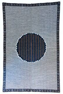 Classic Blue Medallion on White Ground Saltillo