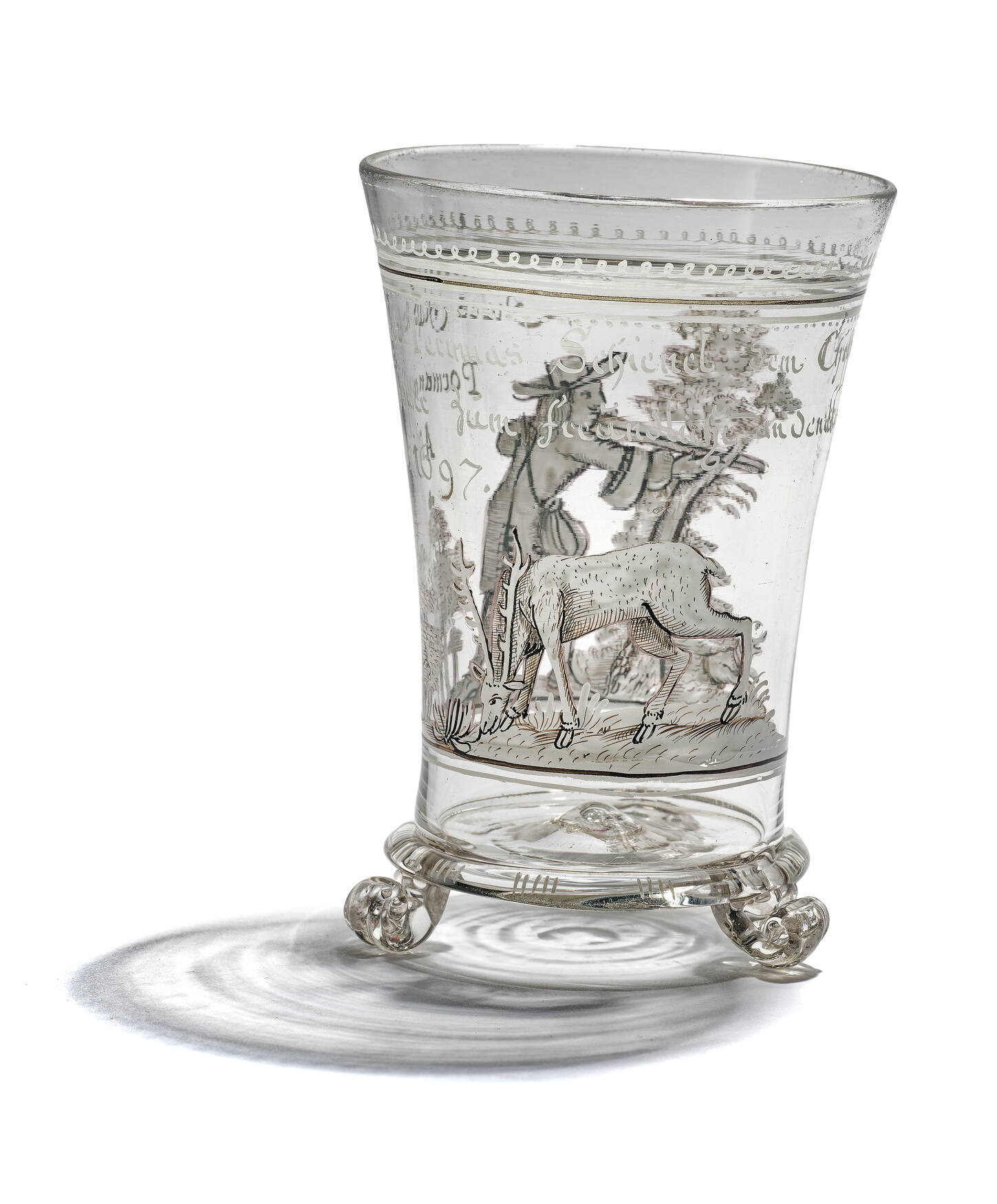 Beaker with Stag Hunt
