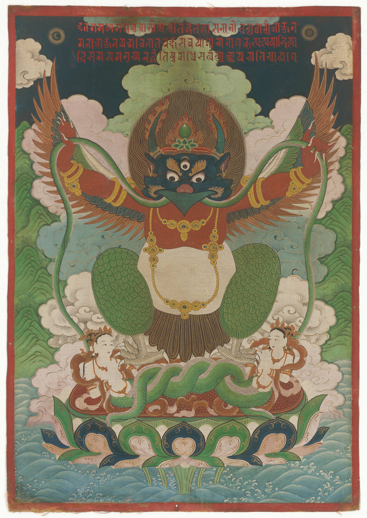 Garuda subduing the Nagas