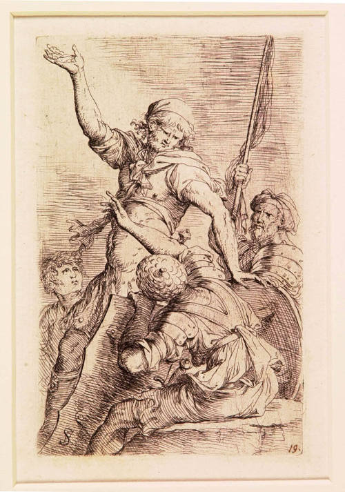 Four Soldiers with a Flag