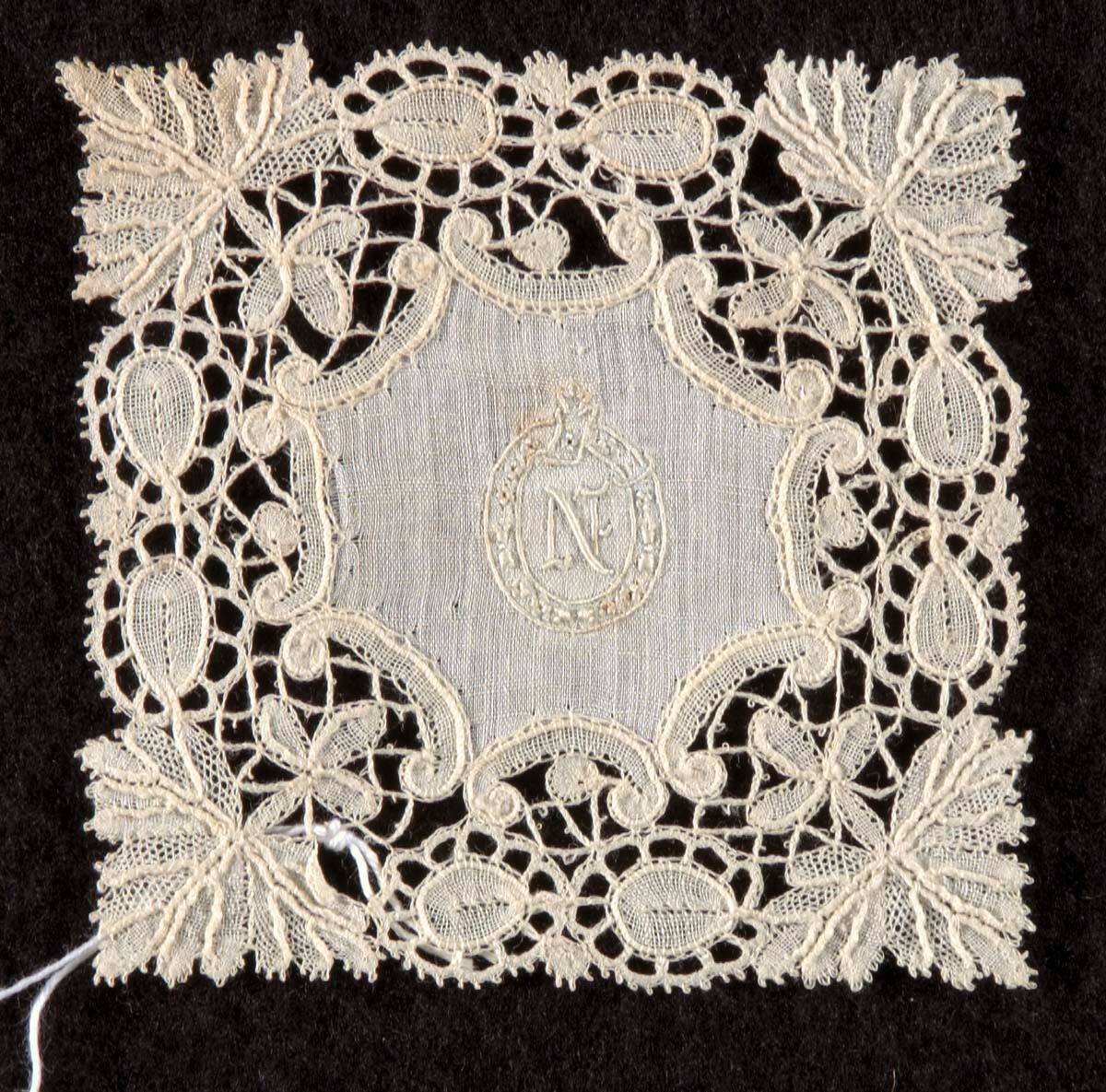 Lace Square with Initial N