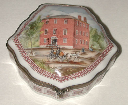Porcelain Box Depicting Decatur House, Washington, DC