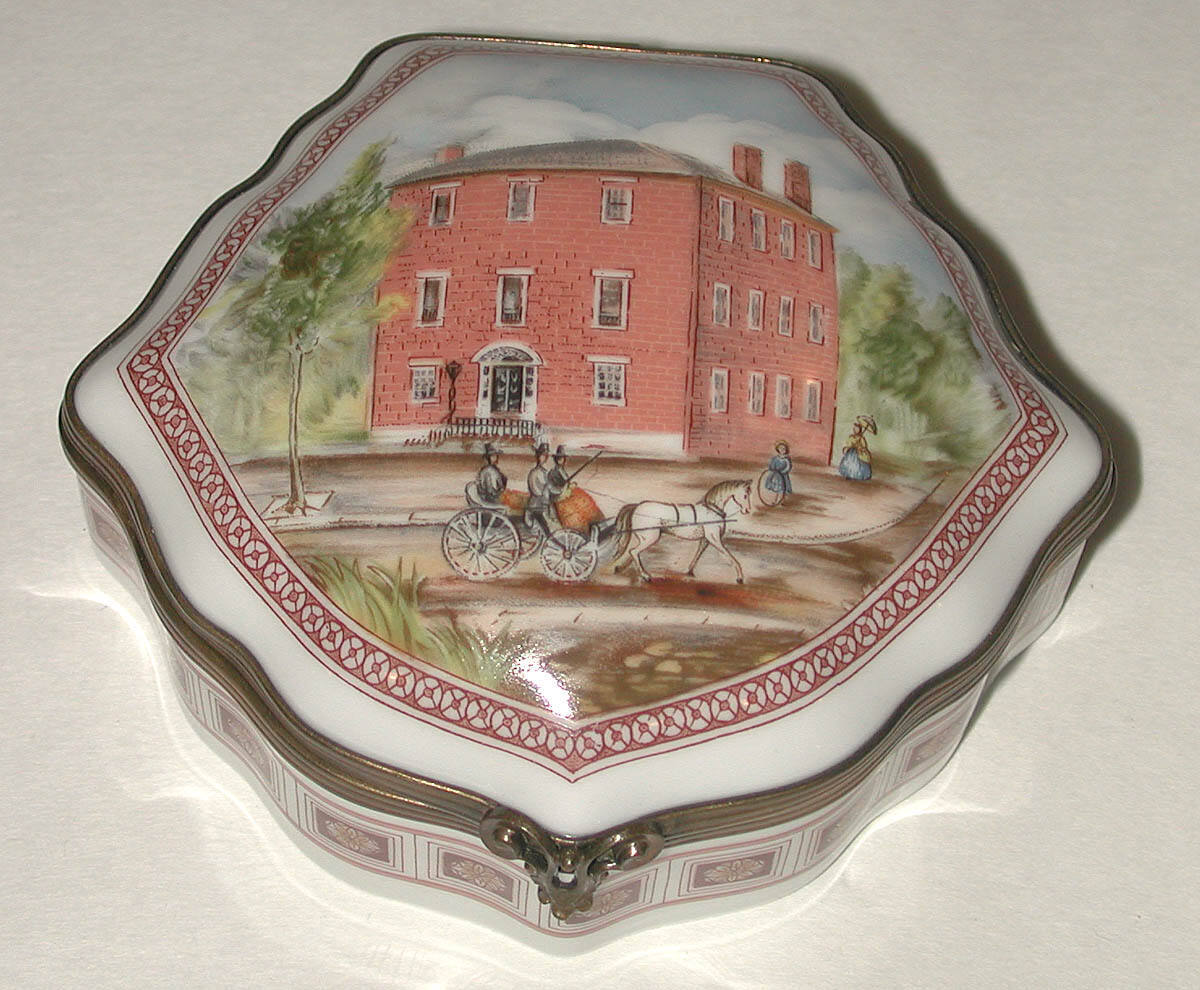 Porcelain Box Depicting Decatur House, Washington, DC