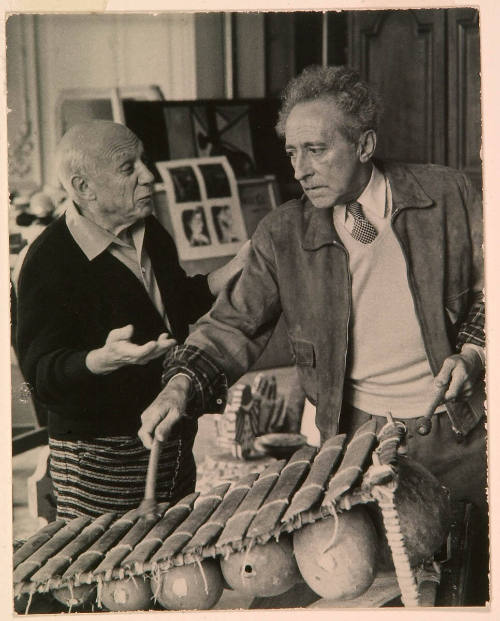 Picasso Gives Cocteau a 'Lesson' on an African Marimba