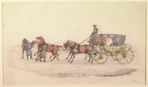 Coach with Horses and Grooms