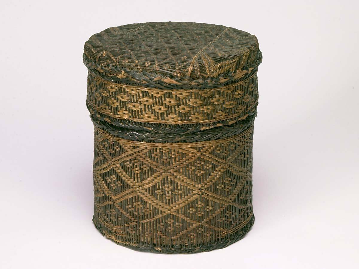 Cylindrical Lidded Basket