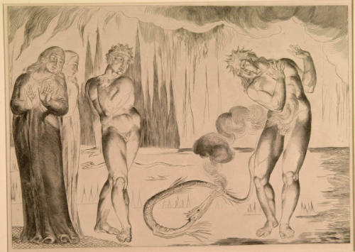 Serpent Attacking Buoso Donati From: Illustrations of Dante