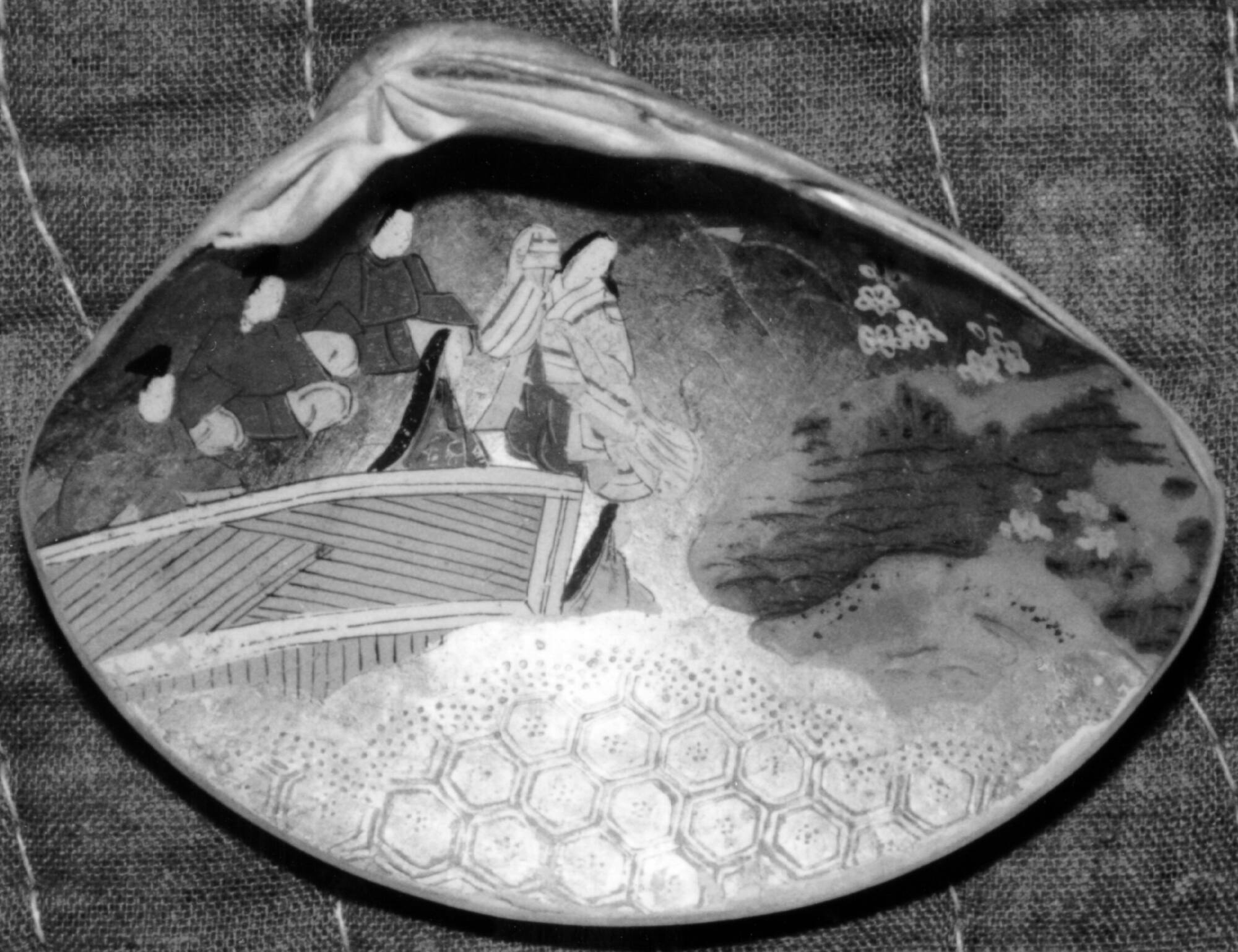 Clam Shells Decorated with Scenes of a Tale