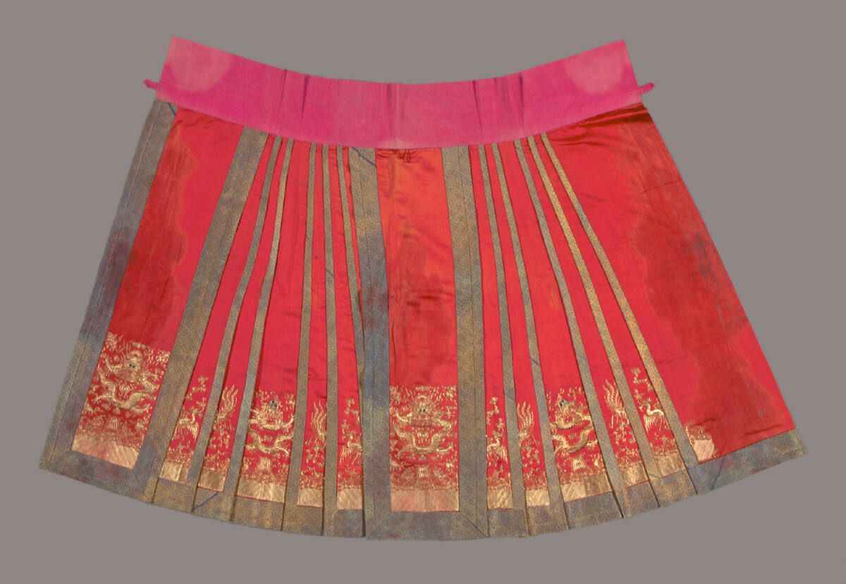Bride's Costume Red and Gold Skirt