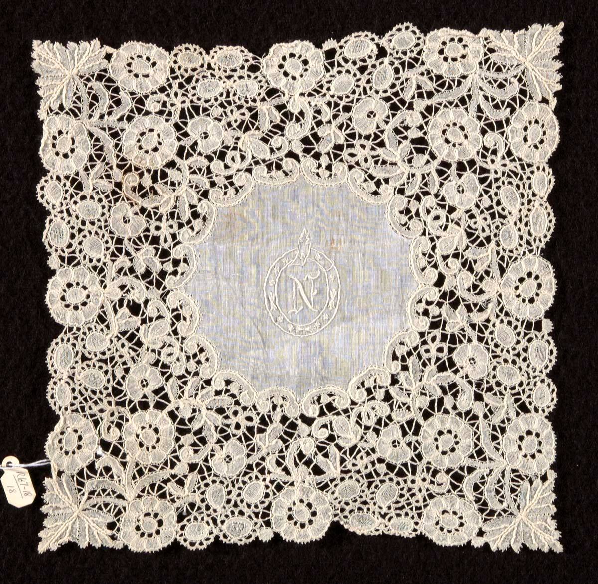 Lace Square with Initial N
