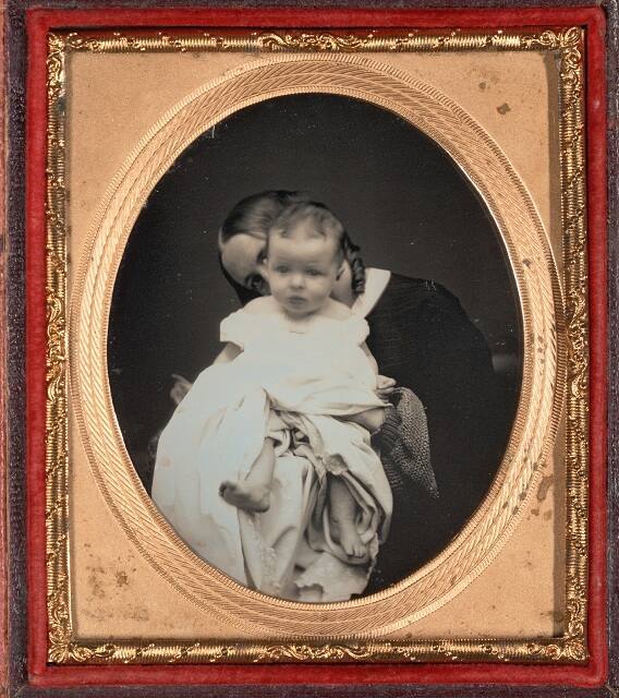 Baby with Hiding Mother