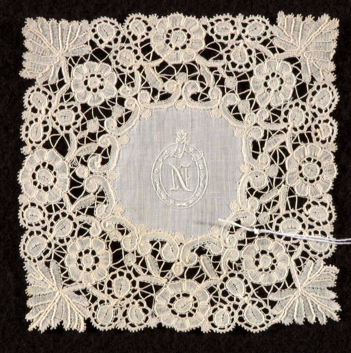 Lace Square with Initial N